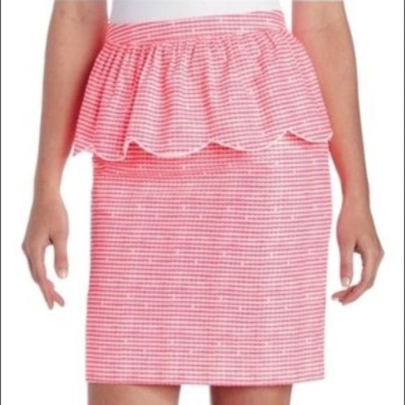 Lilly Pulitzer Thyme Scallop Peplum Gingham Skirt - Picture 2 of 8
